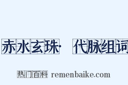 赤水玄珠·代脉组词是什么意思的图片